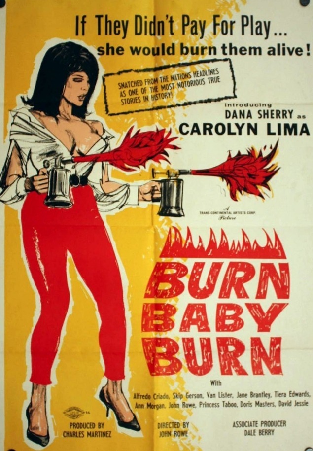 capripantslover: Pulp art with capri pants Burn, Baby, Burn a.k.a. The Carolyn Lima