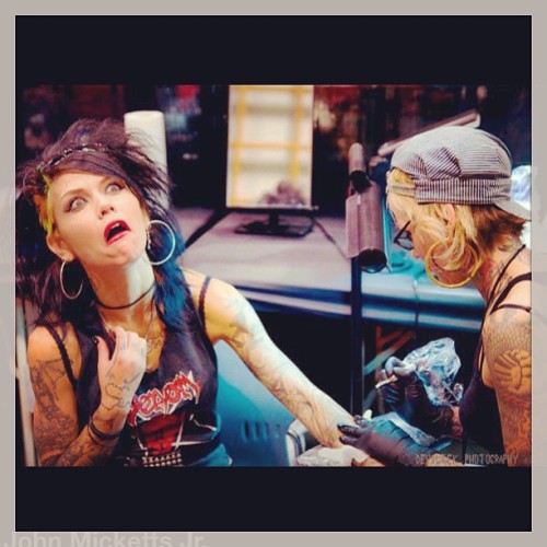 malicemcmunn:  Another favorite of me with @mrsfish203 one of my favorite tattoo artists and my sister!! Haa happy bday!! the pain you have given me has always been worth it! 
