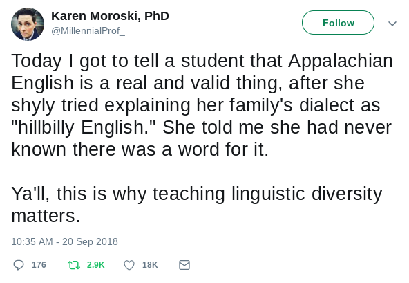 All Things Linguistic — Today I got to tell a student that