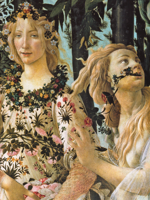 marcuscrassus:Sandro Botticelli - Primavera, detail of Chloris and Flora (1477–1482)