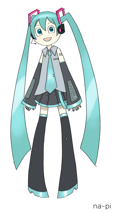 Miku in MLAATR style ^^ teens and robots hahaI’m working on Jenny but I’m not liking what I’ve done 