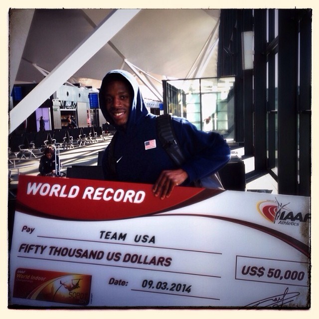 Anything to declare? #excessbaggage #track #4x400m #WR #sopot2014 #USA #work #run #athletics #payday #sopot2014 #indoors