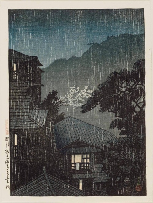 wonderlartcafe:Kawase Hasui (1883-1957), rainy night