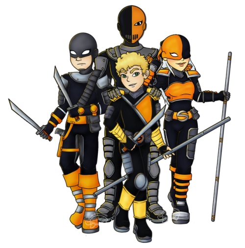 The Wilson kids with their redesigned Slade Animated apprentice style armour Now with big brother Gr