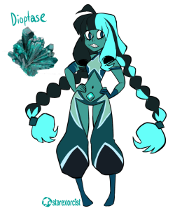 starexorcist:  Redid my gemsona into Dioptase. I wanna draw her more angular but I like the design 