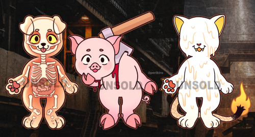 3 little monster chibi adoptables available!! The first one (based on a ballistics dummy) is $20, an