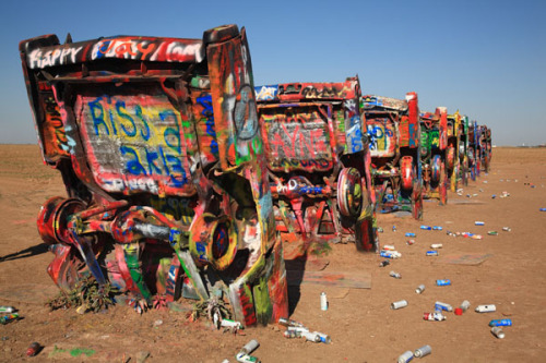 travelroute66 - Route 66 - Cadillac Ranch. Ten Cadillacs stuck...