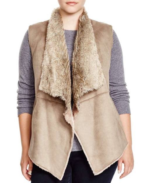 Nic + Zoe Plus Spade Faux Shearling Vest