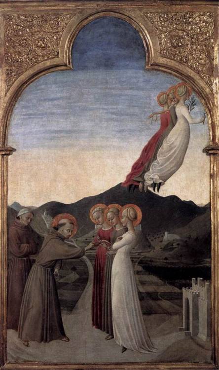 centuriespast:  SASSETTAMarriage of St Francis to Lady Poverty1437-44Panel, 88 x 52 cmMusée C