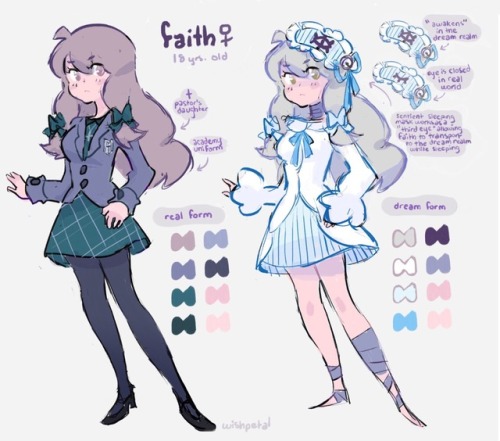 Original characters that star in a webcomic I’m making called SlumberWood! Faith moves to a town cal