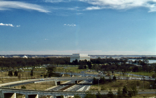 Lincoln Memorial Seen Across the Tangle of Highways at the Beginning of Rock Creek Parkway, Washingt