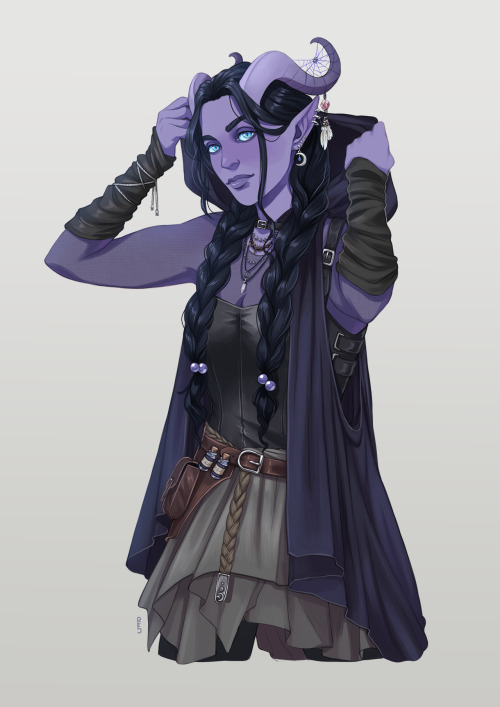 redtallin:A teifling druid - the first of my new commission queue!