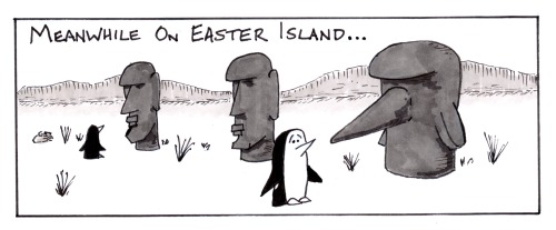 pennedguins:
“S100 - Easter Island
Something a little different for the 100th strip.
”