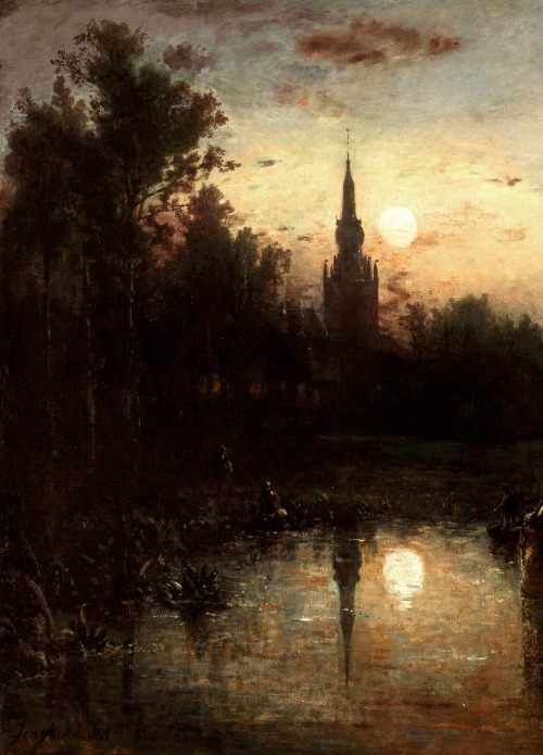 Moonlight in Overschie (Detail), 1855 - Johan Jongkind