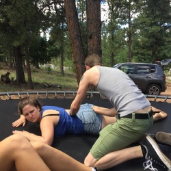 alexinspankingland:  @princesskelleymay didn’t want to get off the trampoline during our Colorado adventure..,