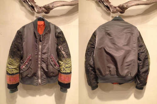 tokyo-fashion:Custom MA-1 bomber jackets by the Japanese fashion brand All Around.