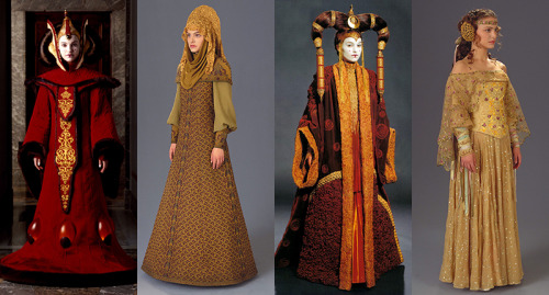 femmequeens:Padmé Amidala’s wardrobe from Star Wars: The Prequel Trilogy (Episode I: The Phantom Men