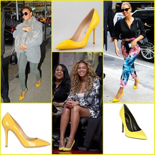 @Baddiebey loves her yellow pumps. Inspired by @baddiebeystyle #Beyonce #YSL #JimmyChoo #ManoloBlahn