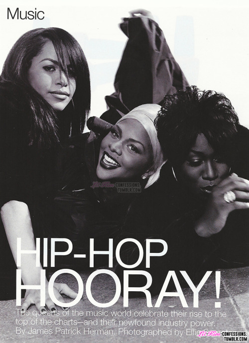 thabeehive-deactivated20160215:  lil’ kim, aaliyah, missy elliott, & da brat photographed by elfie semotan for the august 1999 issue of elle magazine. 