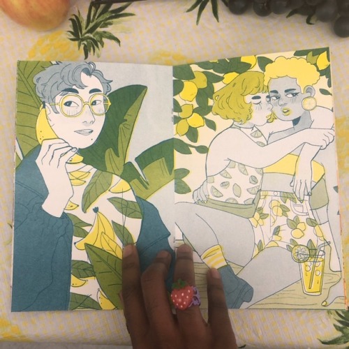 Fruitful Bliss first edition! A 16 paged 3 colored riso fashion zine I did for my sophomore illustra
