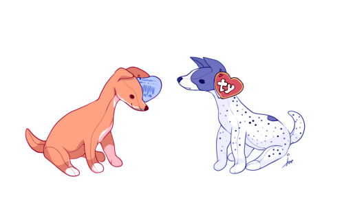 @nidoriner’s dogs (ginger and ouija) as beanie babies, commission &lt;3333