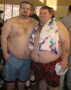 inkedfatboy:  mikebigbear:  chubstermike:  gato-loco:  Quite a pair of porkers  Two very handsome porkers I might add!! Yum yum yum.. Just look a those faces!! Yummy…  Very sexy guys   Indeed