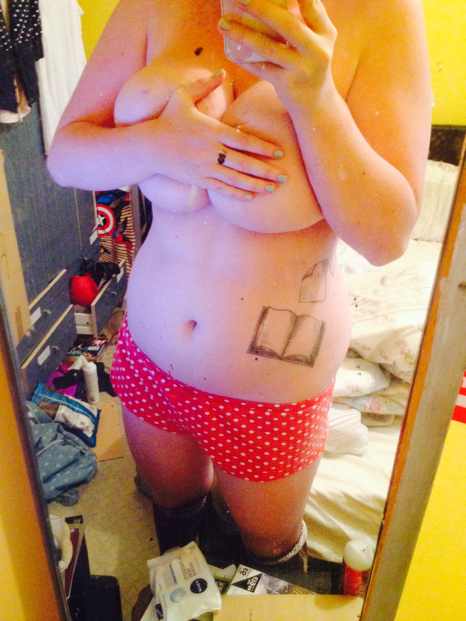 poopirate:  Topless Tuesday without the nipple because I’m a wimp