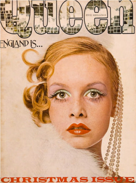 Twiggy on the cover of Harpers &amp; Queen, December 1973.