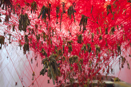 thedesigndome: Magnificent Red Thread Network of Keys Collected All Across the World Japanese instal