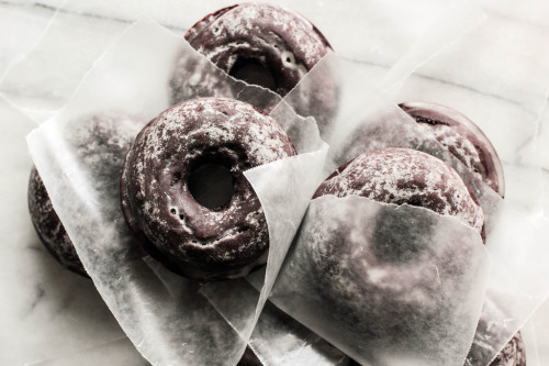 delectabledelight: Glazed Chocolate Cake Doughnuts (by pastryaffair)
