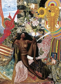 lafabrique:     detail from annunciation, 1961, mati klarwein. work used on the front cover of abraxas by santana, 1970.  