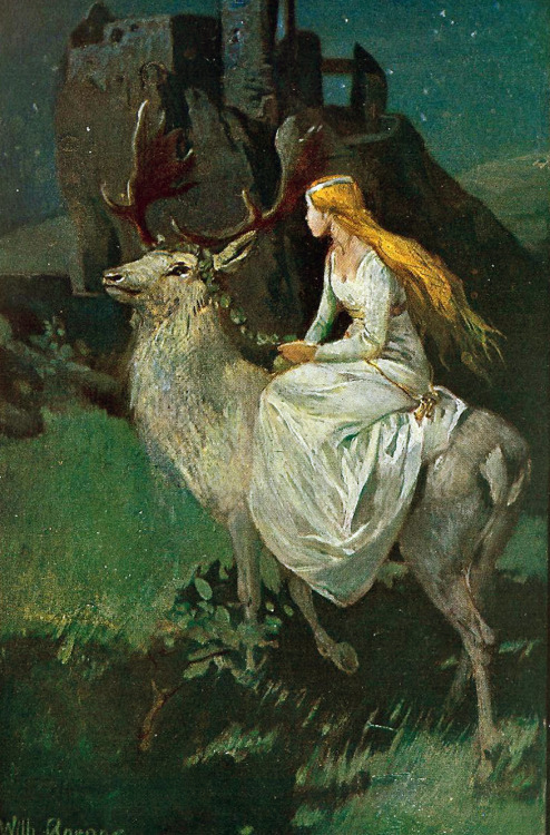 An illustration for the Grimms’ fairy tale “The Maiden of Notburga,” by Wilhelm Roegge (1829-1908).