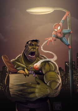 herochan:  Hulk & Spidey Created by Edouard