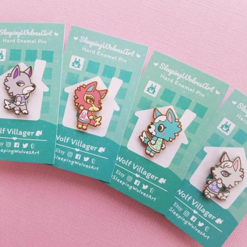 littlealienproducts:Wolf Villagers Pins by SleepingWolvesArt 