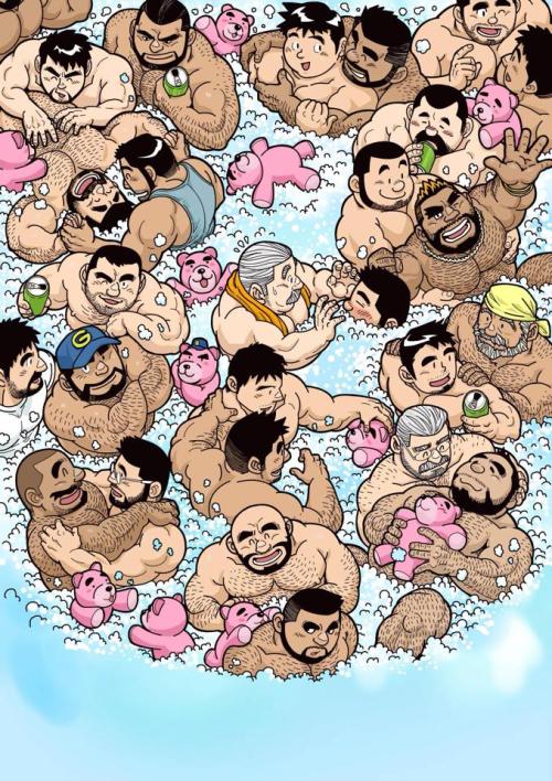 monkbear110:酒池肉林！クマで溢れ溺れそう・・・