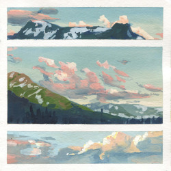 espherio: Plein air gouache studies from Yosemite and Zion