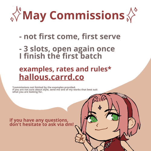 [Reblogs appreciated!]hello! these will be opened throughout the month of may! i will post when new 