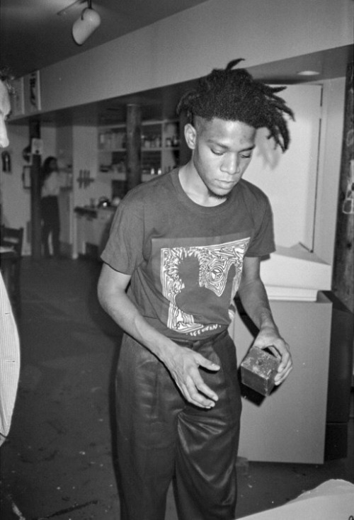 twixnmix: Jean-Michel Basquiat photographed by Andy Warhol at his home on Great Jones Street in NoHo