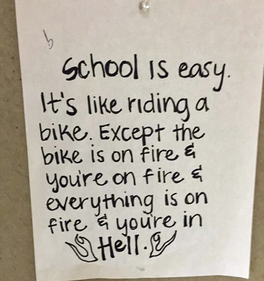 tastefullyoffensive:  School is easy. (photo via ryan113)