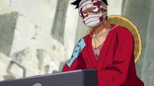 Glaring Luffy