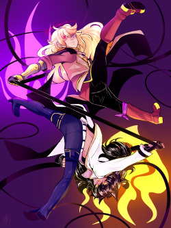 jen-iii:  I did a Bumbleby partner piece to go with my Whiterose one!the composition is suppose to be like Yin and…YANG &gt;:3c