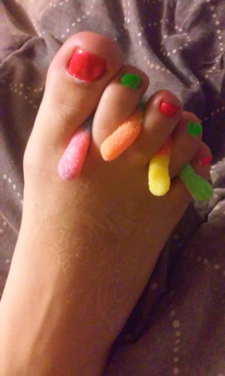 Porn photo candy covered feet