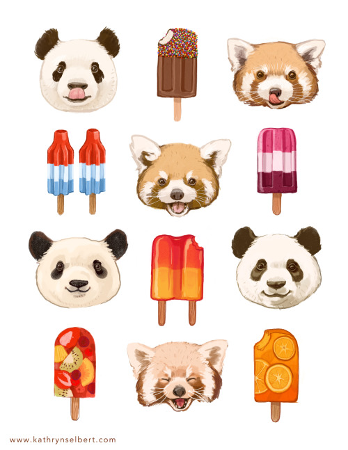 kathrynselbert:  Pandas and Popsicles - Print here