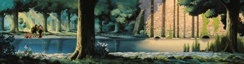 Backgrounds from Ghibli movies.