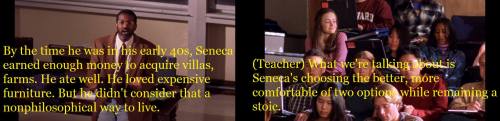 Gilmore Girls reference #743 and #744Season 2 Episode 4: The Road Trip to Harvard Lucius Annaeus Sen