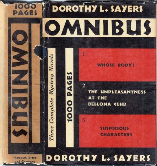 Dorothy L. Sayers Omnibus. Dorothy L. Sayers. New York: Harcourt, Brace and Co., [1934]. Early or fi