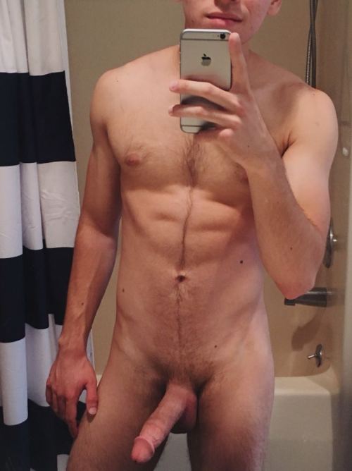 straightbaitedguys:  I love the hair and abs on this dude. His cock has to be his best feature tho.——Submit straight guys to be baited.