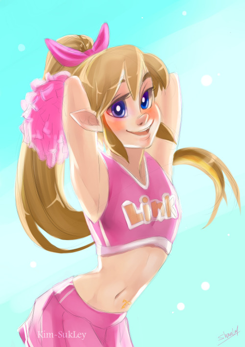 kim-sukley: Link from Triforce Heroes in his cheerleader outfit.If you thought the Zelda dress was a
