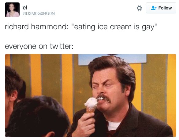 notlostonanadventure: micdotcom: Richard Hammond reached a new level of fragile masculinity