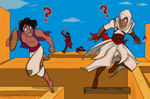 rimsmod:outofthecavern:thatderpwalnut:theomeganerd:Assassin’s Creed ~ Disney Style Artworkby Jessica